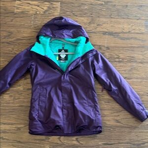 Burton women’s Hooded ski coat in Purple with Teal Lining